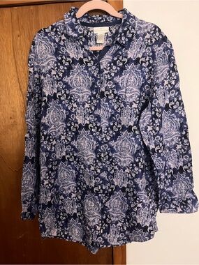 Soft Surroundings 100% Linen Button-up Tunic